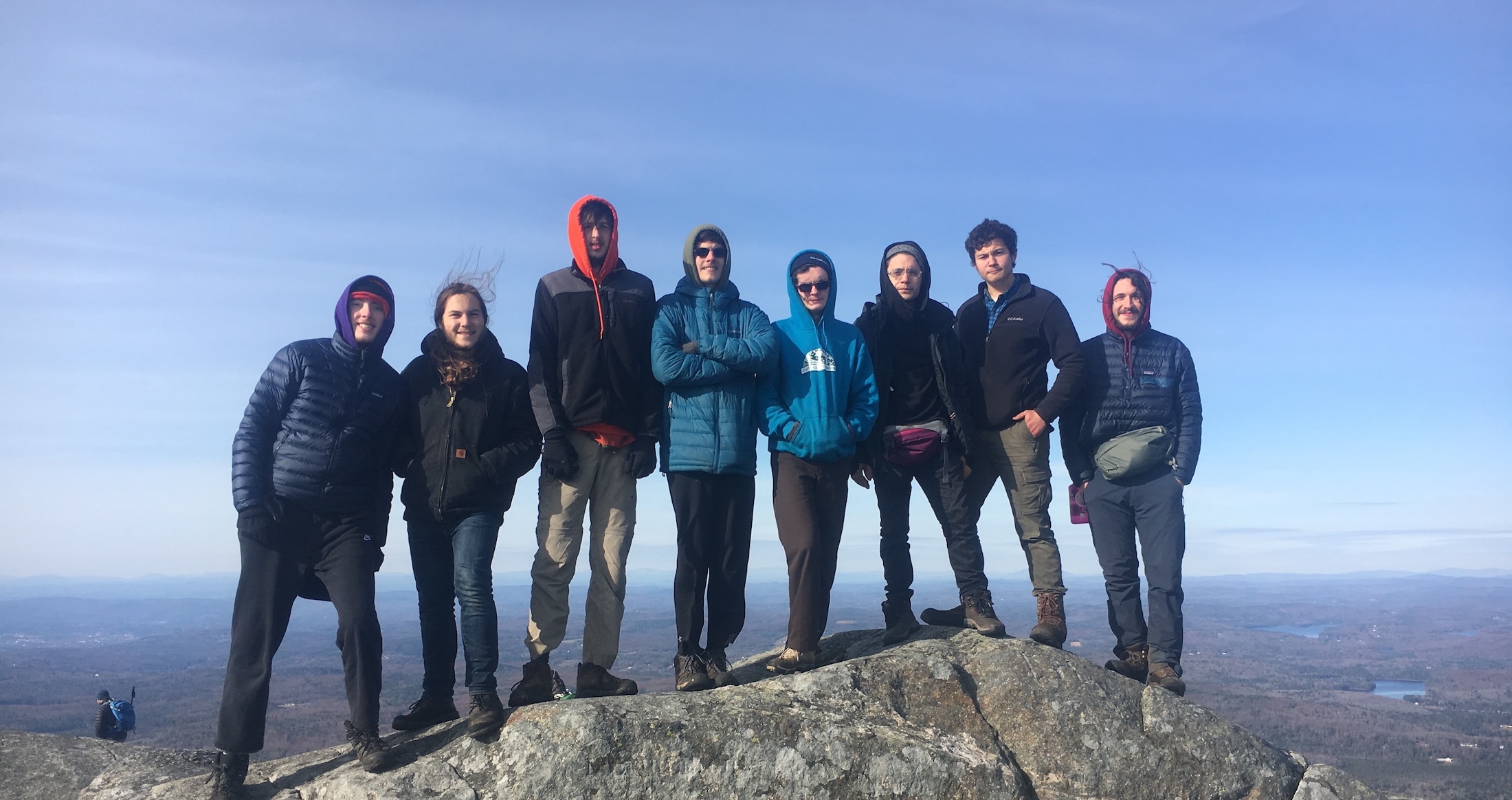 The F18 gap cohort atop Mt. Monadnock, after hiking to the summit from the door of their house.