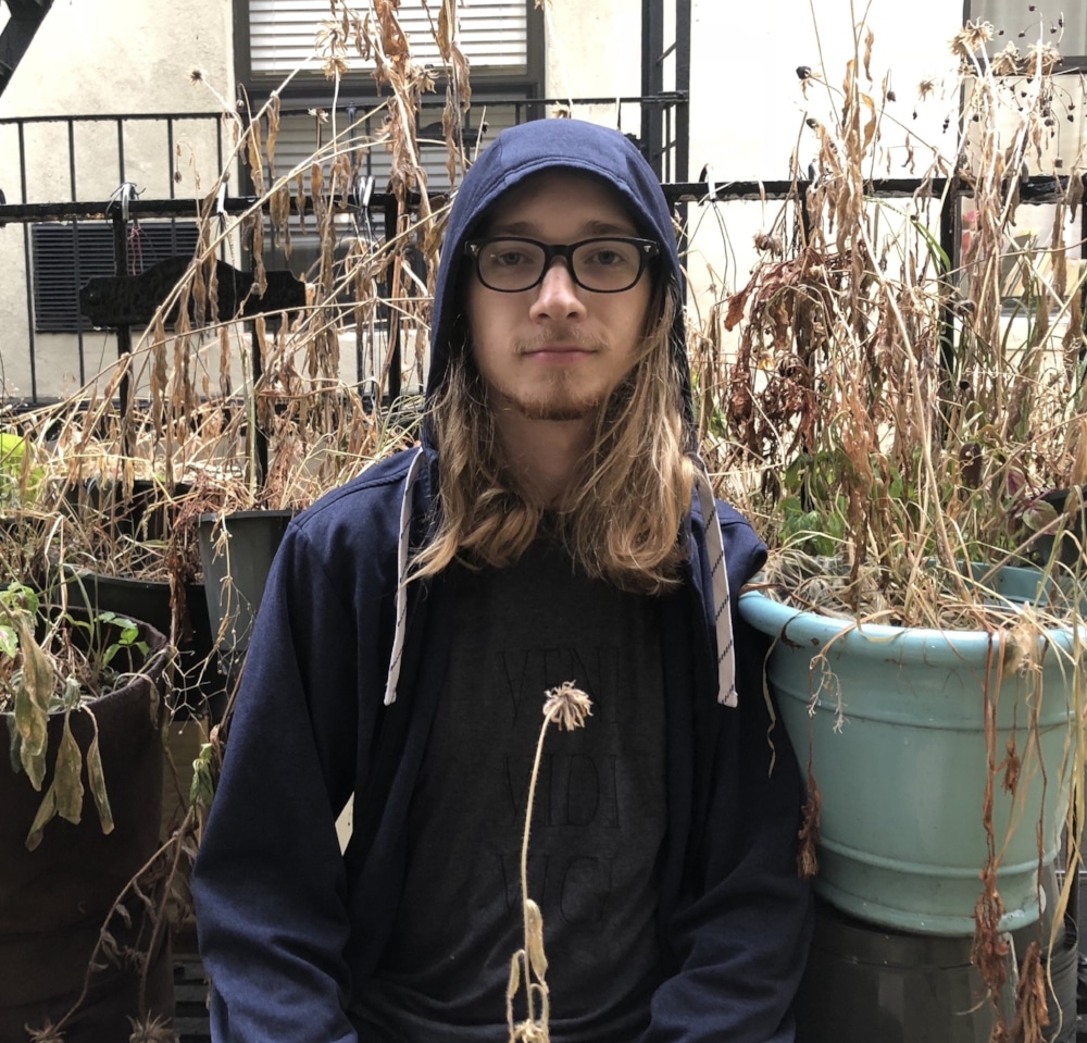 Monty outside his apartment in New York City, 2018.