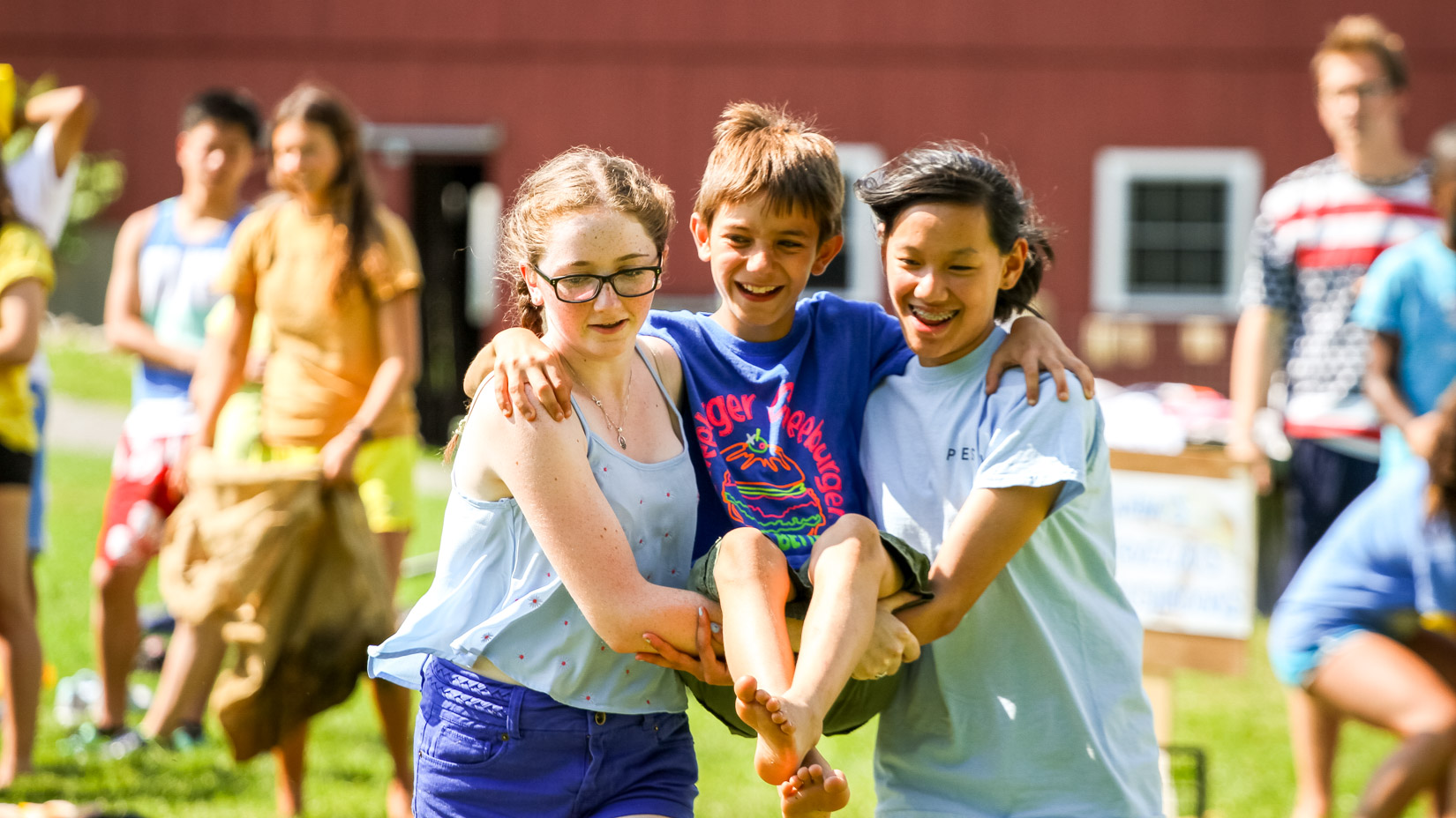 A group of campers having fun during an activity